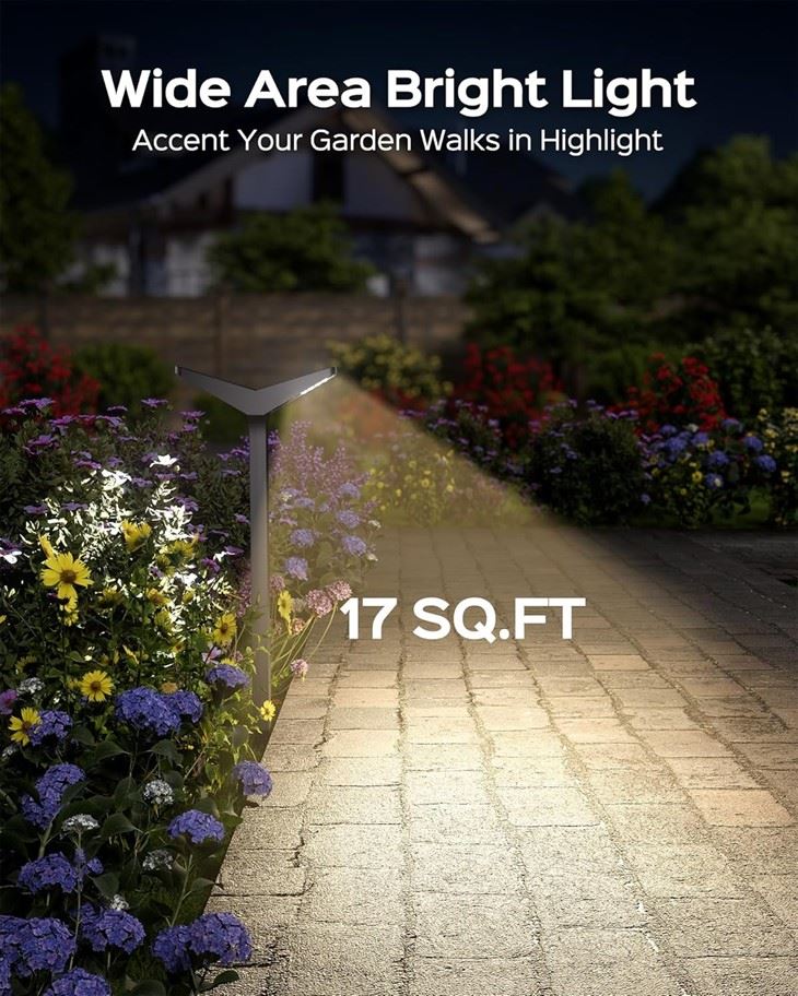 Solar Powered Garden Lights For Decor Patio Pathway Walkway